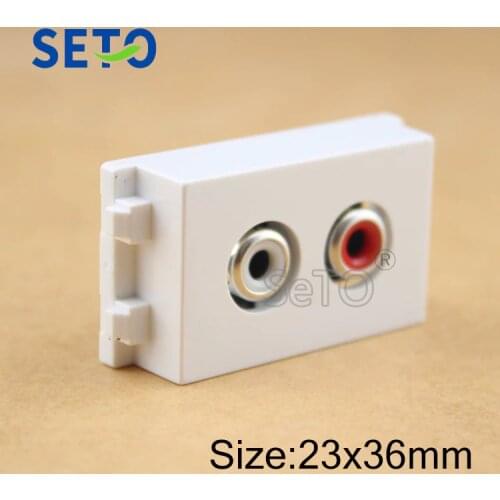 SeTo 128 Type White&Red Audio Module Welding Audio Sound Plug Keystone For Wall Plate Socket