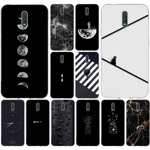 43AS Black & White Silicone case for Nokia 2 2.1 2.3 3 3.1 5 5.1 6 8 Plus cover funda