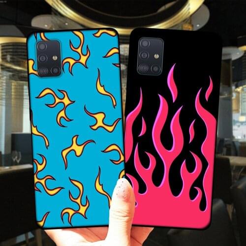 Green Yellow Red Flame Black Silicone Phone Case Cover For Samsung A51 A71 A01 A10 A11 A21S A30 A31 A40 A41 A50 A60 A70 A9 A7