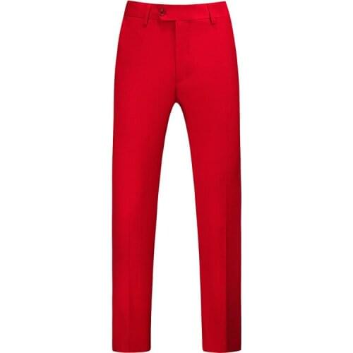 Thorndike 2020 New Arrival Standard Mens Dress Wedding Suit Pants Trousers Flat Front Slacks Solid Red Color Men Suit Pants