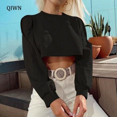 Grunge Goth Solid Black Sweatershirts Harajuku Hollow Out Long Sleeve Hoodies Streetwear Y2K Casual Autumn Cropped Tops