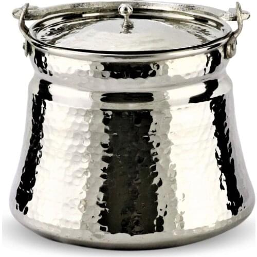 Morya Yogurt Copper Bucket with Lid Handmade Multi Purpose Pot for Stocking Container Utensils Kitchen Accessories 3L