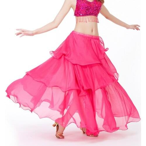 Women Belly Dance High-end Skirt Belly Dance Large Skirt Spiral Skirt Chiffon Cake Skirt Colour 12