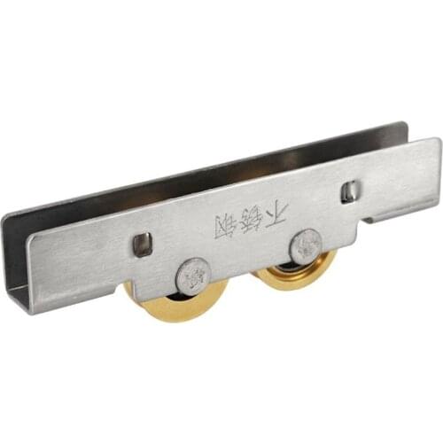12mm Frameless Balcony Sliding Glass Door Plastic Steel Window Pulley Shower Room Concave Wheel Muted Brass Roller Hardware Part