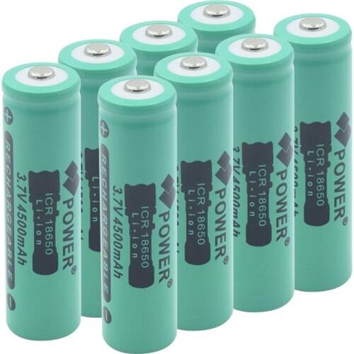 4 6 8 10Pcs 3.7V 18650 Battery 4500mah Lithium Batteria 18650 Rechargeable Lithium Li Ion Battery For Flashlight Torch Free Gift