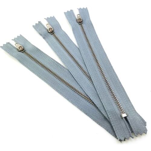 5pcs High Quality Jeans 3# Zipper Light Gray Tape Metal Zipper Teeth Tailor Sewing Zipper Pants Zipper DIY Sewing Accessories