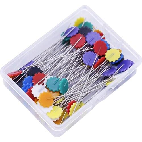 50/100pcs Dressmaking Pins Patchwork Needle Craft Flower Head Pins Embroidery Pins For DIY Quilting Sewing Accessories