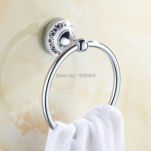 Wholesale and Retail Bathroom Accessories Chrome Brass Towel Ring Wall Mounted Towel Rack R513