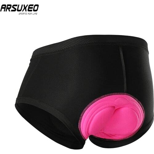 ARSUXEO 2020 Womens Cycling Underwear Gel 3D Pad Shockproof MTB Mountain Bike Bicycle Shorts Compression Breathable U01