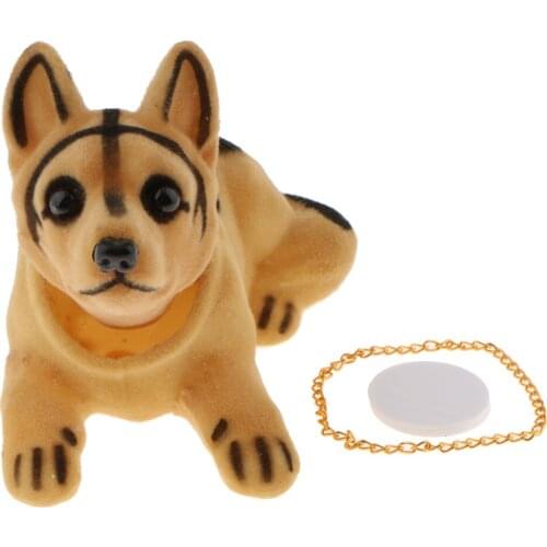 Car Cute Dog / Bobbing Head Dog / Bobble Head Toy / GOLDEN CHAIN for Decoration