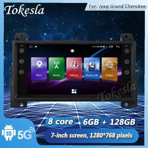 Tokesla Android 11 Car Radio Audio GPS MP5 Intelligent Touch Central Multimedia Screen System For Jeep Grand Cherokee 2008-2013