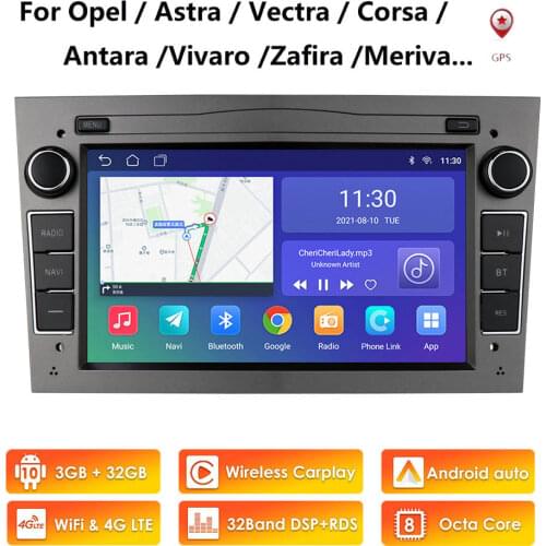 2G 64G Android 10 2 Din Car GPS PLAYER for Opel Astra H J 2004 Vectra Vauxhall Antara Zafira Corsa C D Vivaro Meriva Veda Radio