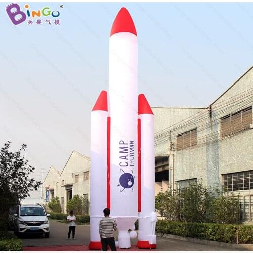 Free Delivery 10 Meters tall giant inflatable rocket customized digital printed blow up giant rocket model toys