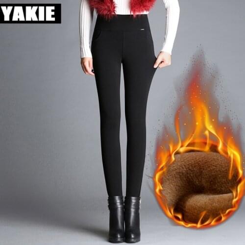 2017 New High Stretch fleece office Women Pants Cotton Ladies Pencil Pants High Waist Trousers Pantalon Femme Plus Size 4XL