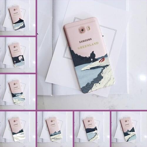 For Samsung Galaxy C9 C7 C5 Pro Silicone Art Mountain Aesthetic Beach Pattern Back Cover For Samsung Galaxy C5 C7 C8 Phone Case