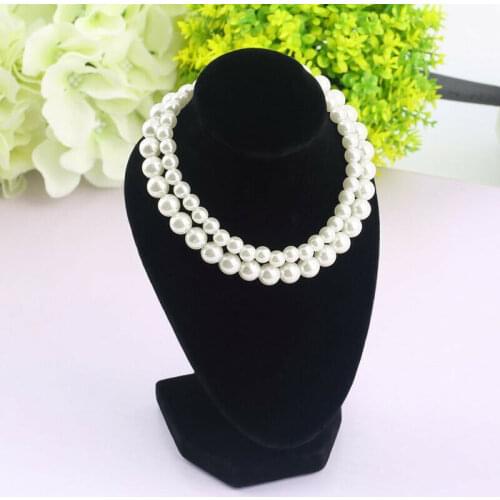 Black Mannequin Bust Jewelry Necklace Pendant Neck Model Stand Holder Display