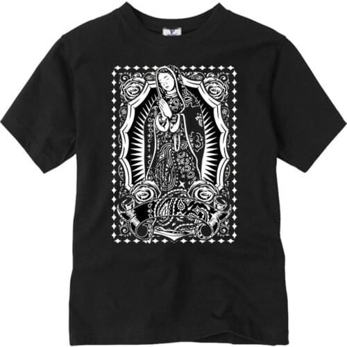 CaliDesign Boys Virgin Mary T-Shirt Bandana Mi Vida Loca Kids Tee