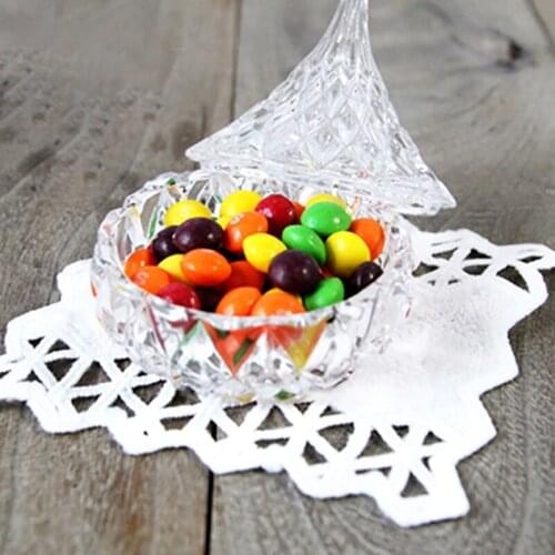 Crystal Glass Candy Box Sugar Can Transparent Jewel Case Mini Coffee Christmas Pastry Candies Snack Storage Box Wedding Decorate
