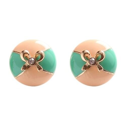 99CARATS SUMNI Drop glaze, color, bowknot, lovely and fresh, fashionable temperament, ear nail. For Women Free Shipping
