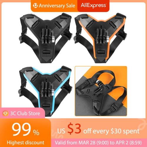 Motorcycle Helmet Chin Strap Mount for GoPro Hero 9 8 7 5 OSMO Action Xiaomi Yi Action Camera Accessories