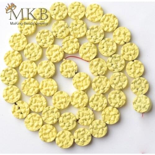 8mm Light Yellow Hematite Stone Natural Stone Matte Rubber Round Beads For Jewelry Making Spacer Loose Beads Diy Bracelet 15"