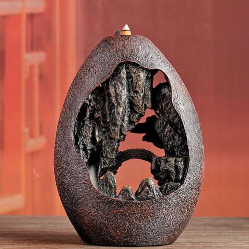 Home Incense Burner Resin Backflow Incense Burner Creative Home Decor Dragon Incense Holder Censer With 50 Incense Cones