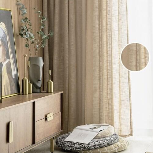 Linen Tulle Curtains for Living Room Bedroom Solid Color Modern Window Voile Curtain Gauze Shading Home Decoration Tulle