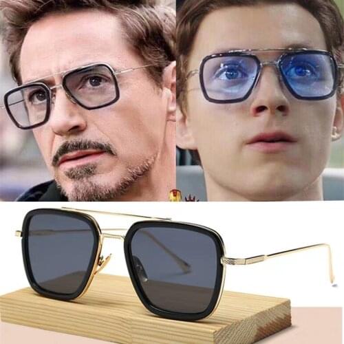Long Keeper 2019 Brand Fashion Sunglasses Women Men Iron Man Sun Glasses Square Eyewear Eyeglasses Metal Gradient Shade UV400