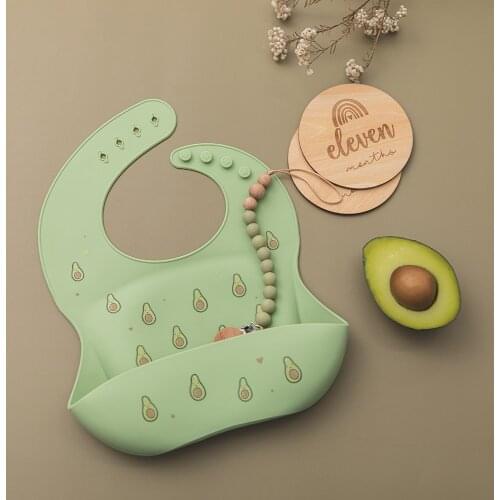 Cute Baby Bib Silicone Bib Waterproof Baby Feeding Cartoon Bib Newborn Durable Healthy Bib Adjustable Bib