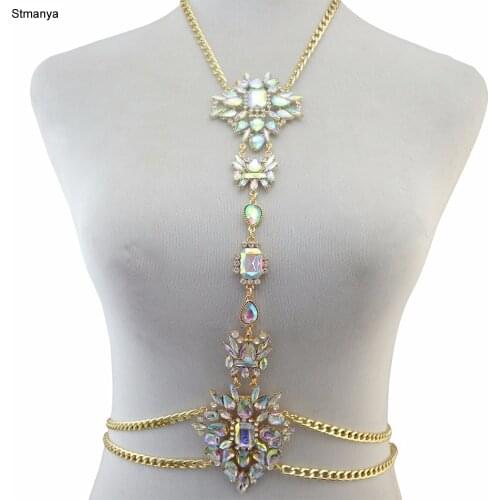 Facebook Fashion Brand Custom Design Unique Crystal Pendant Choker Luxury Flower Gem Chunky Statement Necklace N1139
