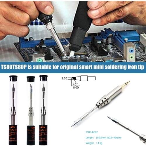 Minidso TS80/TS80P Soldering Iron Tip Lead Free TS B02 BC02 D25 K4 J02 Internal Heated Solder Bit Head Replacement