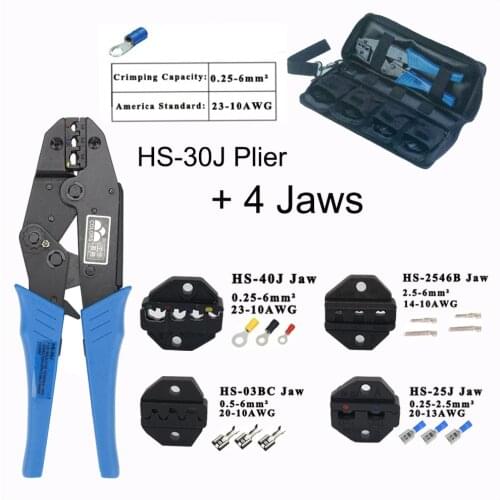 Crimping tool 230mm HS-30J plier+4jaws for insulated terminals/insulated tabs and receptacles/non-insulated tabs and receptacles