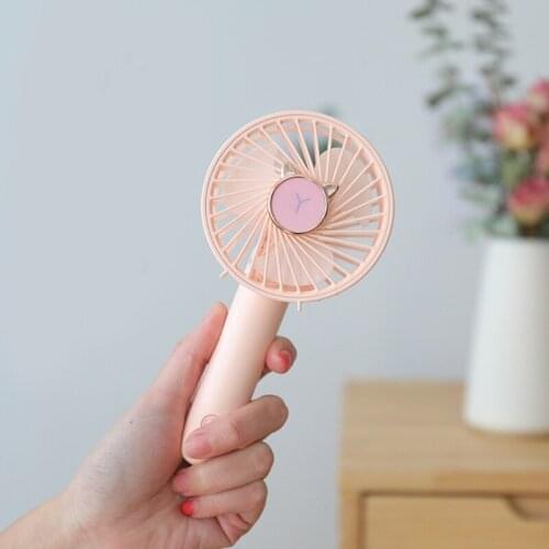 Portable Round Shape Handheld Mini Air Cooler Fan USB Rechargeable Cooling Tools L69D