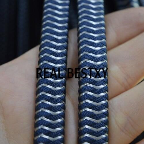5m/lot approx: 11*5.8mm blue braided nylon cords with steel wire cords nylon ropes for bracelets jewelry making findings hot diy