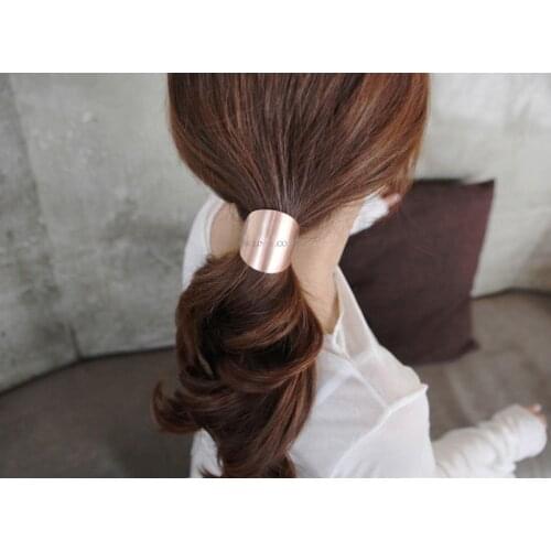 New Arrival Hairbands Trendy Fashion Metal Hair Cuff Band Ties Elastic For Ponytail Holders Accessories For Women