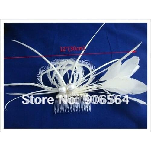 Fascinator Hat Fashion Feather Hair Accessories Feather with Pearls Decoration Very Nice Millinery flower Multiple Color RMSF041