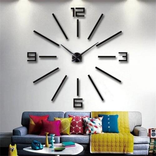 Modern Large Wall Clock 3D Mirror Sticker Unique Big Number Watch DIY Decor Wall Clock Art Sticker Decal Home Modern Decoration