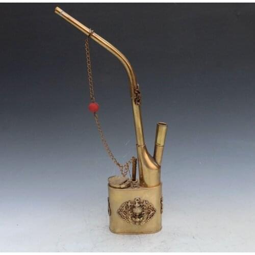 MOEHOMES herramienta de fumar en la antigua China impresa para pipa de latón antiguo decoración del hogar bolsa de tabaco