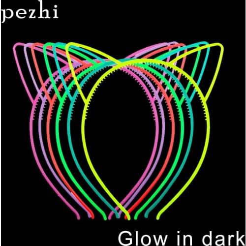 6pcs Luminous cat ear unicorn Headband children girl baby birthday party festival Glow in dark Hairband Hair Accessories
