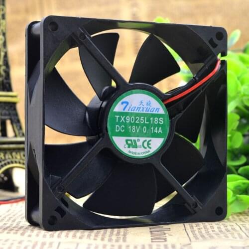 SSEA New Wholesale TX9025L18S 18V 0.14A 9CM 9025 90*90*25 refrigerator thermostat cabinet cooling fan