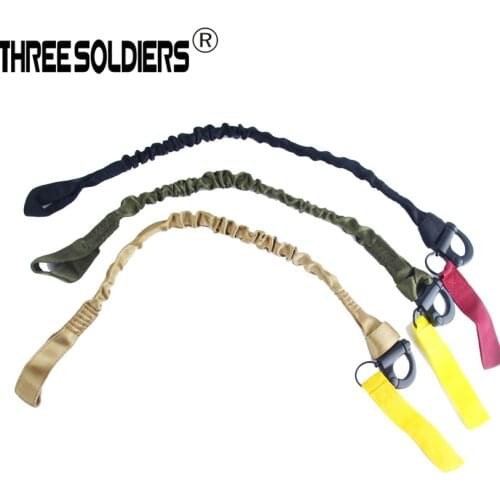 THREE SOLDIERS Outdoor tactical multi-functional elastic safety rope CS field gun strap outdoor climbing fast off the Sling
