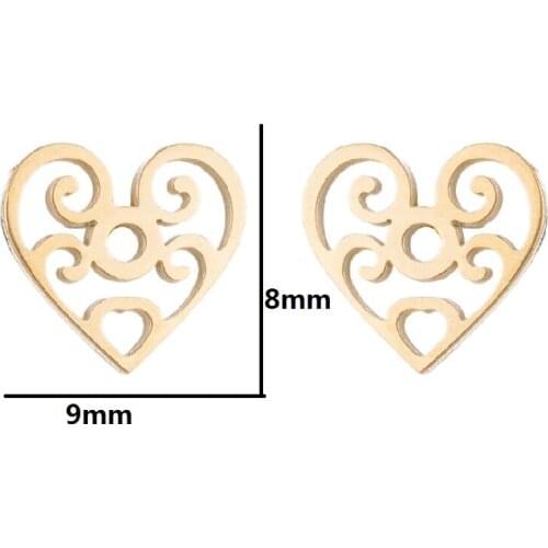 Vintage Stainless Steel Heart Earrings For Girl Woman Temperament Small Stud Earrings Versatile Ladies Fine Jewelry Wholesale