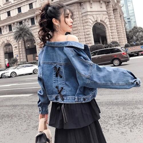 Sweet Coat 2021 Fashion New Spring And Autumn Womens Wear Korean Long Sleeve Strapped Jeans Jackets