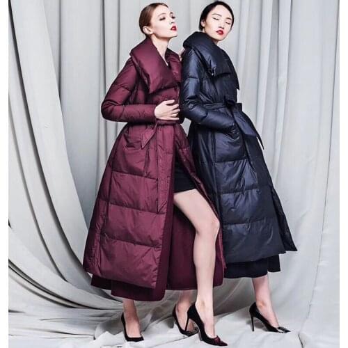 Winter New fashion woolen lining inside stitching fluffy duck down coat female fake two pieces warm duck down jackets wq594