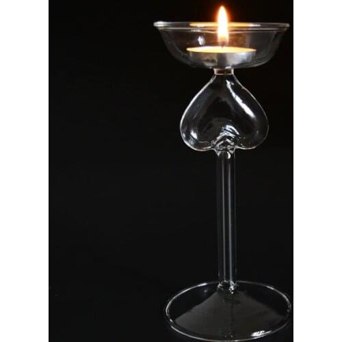 1PC Blown glass candlestick holders foot high love European romantic dinner for decoration candle holder JY 1181