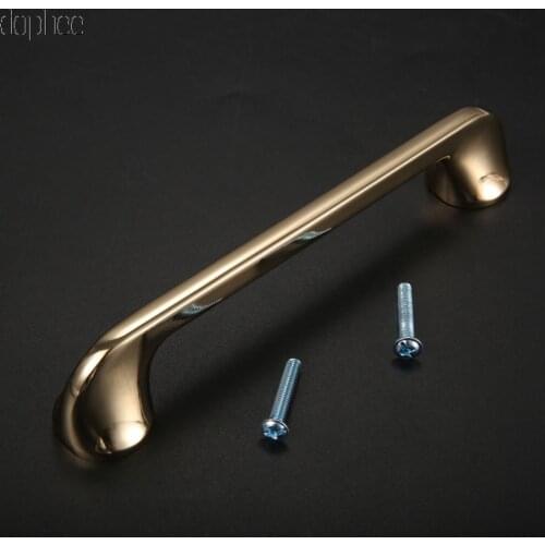 Dophee 1pc 128mm Zinc Alloy Wardrobe Handle Gold Long Cabinet Drawer Cabinet Handle Furniture Home Decor Hardware