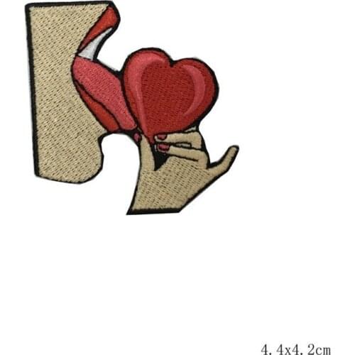 100pcs/lot Embroidery PatchSexy Lips Love Heart Backpack Clothing Decoration Accessories Diy Iron Heat Transfer Applique