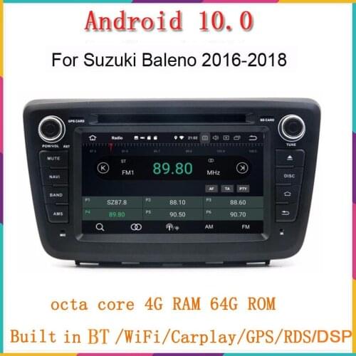 7inch two din android 10.0 car audio multimedia player for suzuki baleno 2016-2018 with octa core 4G RAM 64G ROM built in wifi