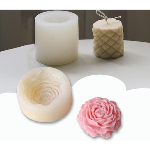 Diamond Columnar Candle Silicone Mold Soy Wax Aromatherapy Resin Mold Diy Handmade Soap Candle Making Home Decor