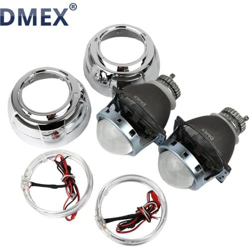 DMEX Q5 Perfect D2S Car HID Projector lens with Angel eyes 3.0 inch Bi Xenon projector lens Fit for H4-3 Car Light